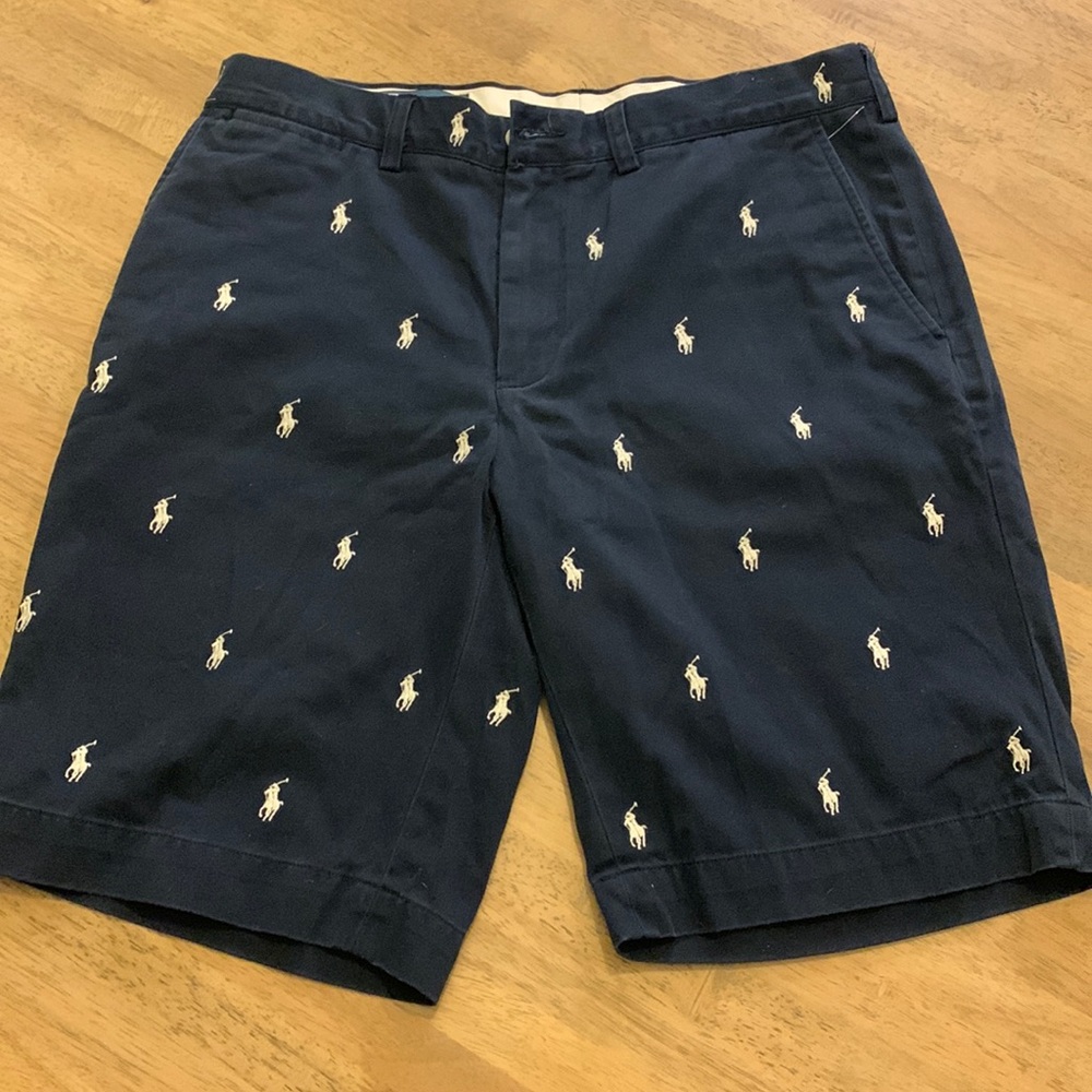 Polo Ralph Lauren Mens Stretch Classic Fit Flat-Front 9" Pony Logo Chino Shorts